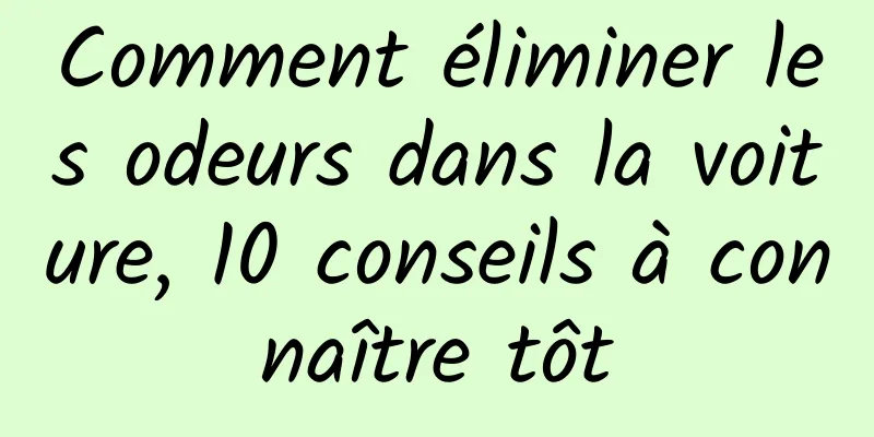 Comment éliminer les odeurs dans la voiture, 10 conseils à connaître tôt