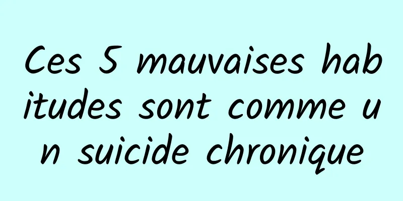 Ces 5 mauvaises habitudes sont comme un suicide chronique