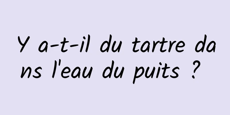 Y a-t-il du tartre dans l'eau du puits ? 