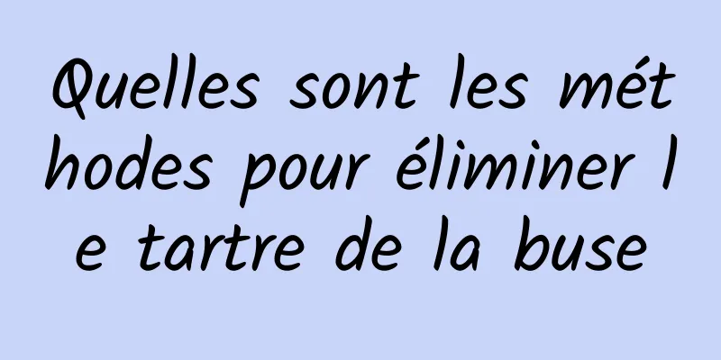 Quelles sont les méthodes pour éliminer le tartre de la buse