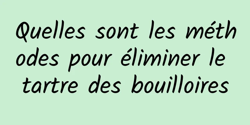 Quelles sont les méthodes pour éliminer le tartre des bouilloires