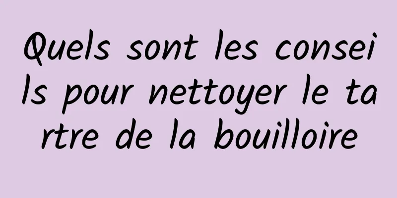 Quels sont les conseils pour nettoyer le tartre de la bouilloire