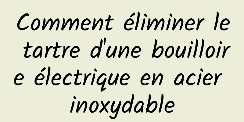 Comment éliminer le tartre d'une bouilloire électrique en acier inoxydable