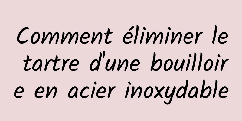 Comment éliminer le tartre d'une bouilloire en acier inoxydable