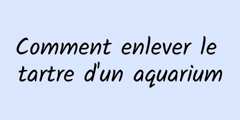 Comment enlever le tartre d'un aquarium