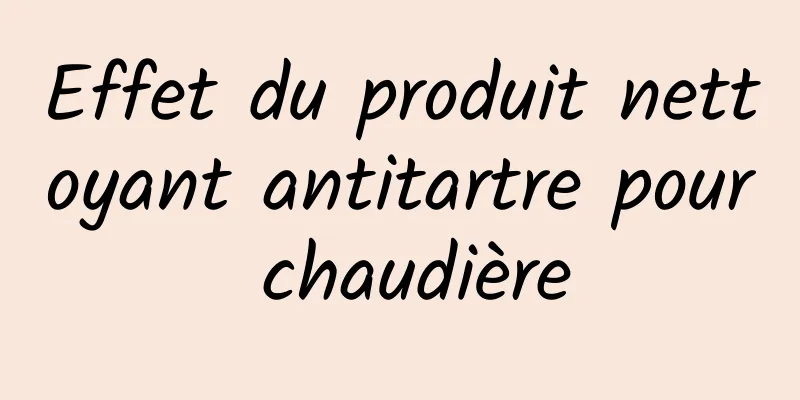 Effet du produit nettoyant antitartre pour chaudière