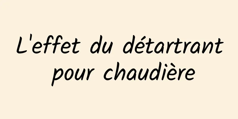 L'effet du détartrant pour chaudière