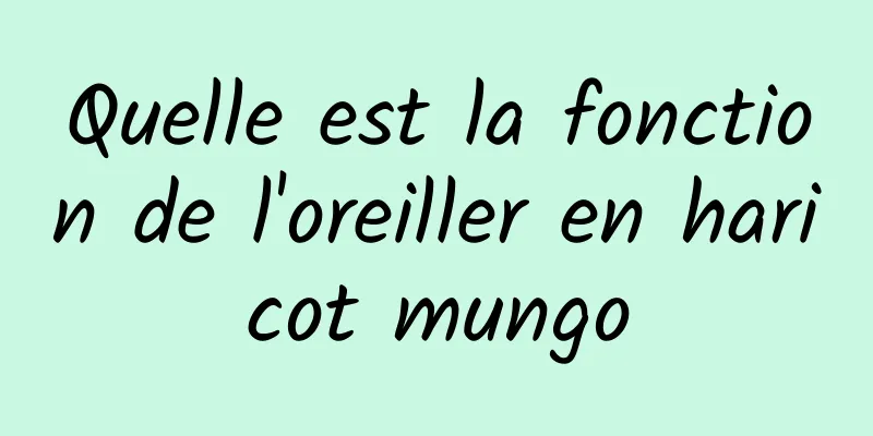 Quelle est la fonction de l'oreiller en haricot mungo