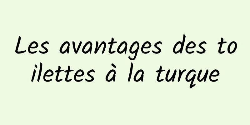 Les avantages des toilettes à la turque