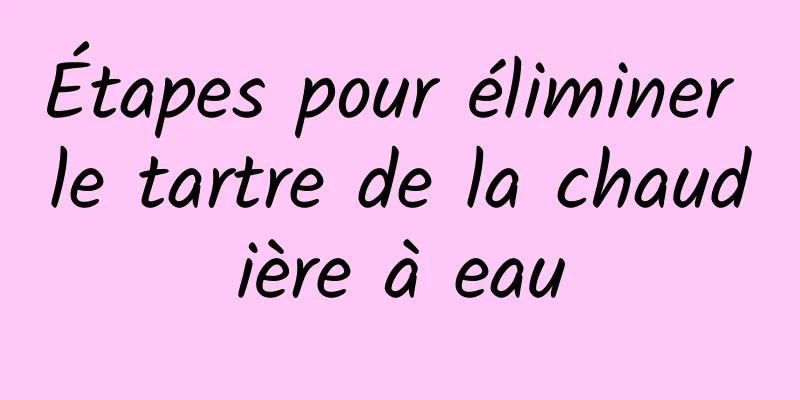 Étapes pour éliminer le tartre de la chaudière à eau