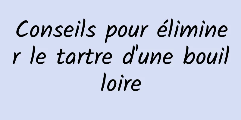 Conseils pour éliminer le tartre d'une bouilloire