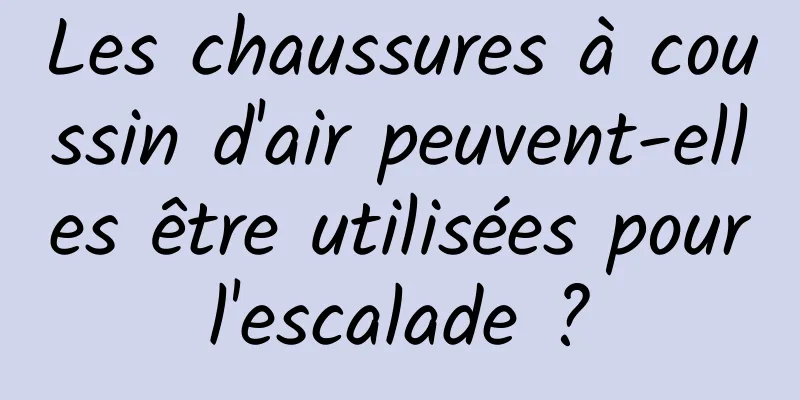 Les chaussures à coussin d'air peuvent-elles être utilisées pour l'escalade ? 