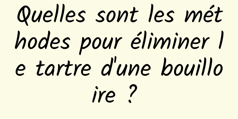 Quelles sont les méthodes pour éliminer le tartre d'une bouilloire ? 