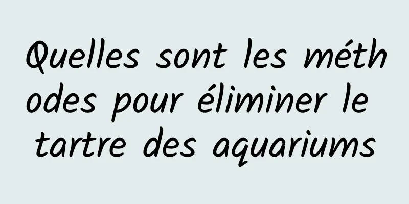 Quelles sont les méthodes pour éliminer le tartre des aquariums