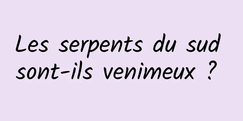 Les serpents du sud sont-ils venimeux ? 