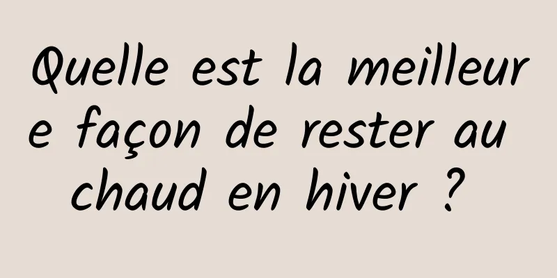 Quelle est la meilleure façon de rester au chaud en hiver ? 