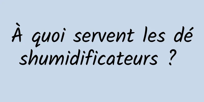 À quoi servent les déshumidificateurs ? 