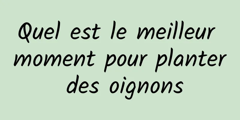 Quel est le meilleur moment pour planter des oignons