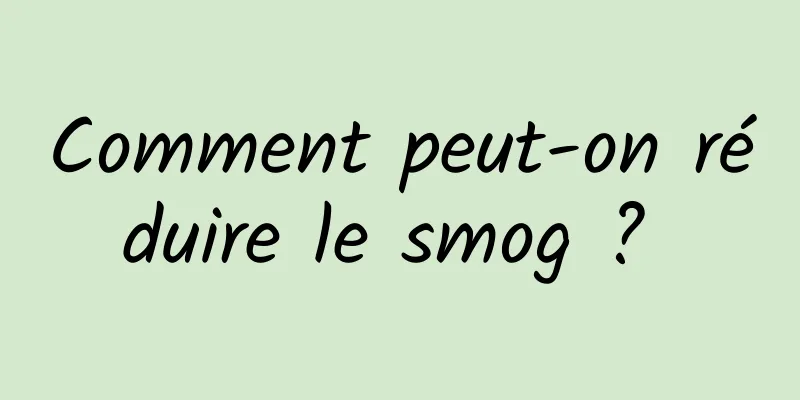 Comment peut-on réduire le smog ? 