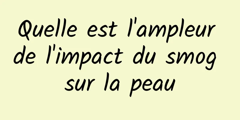 Quelle est l'ampleur de l'impact du smog sur la peau