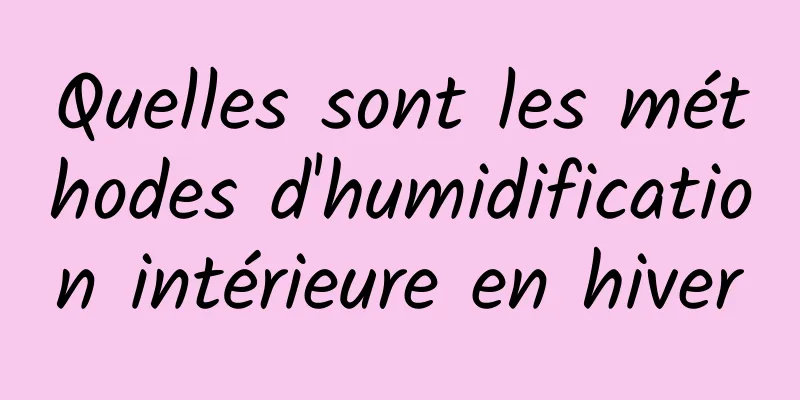 Quelles sont les méthodes d'humidification intérieure en hiver