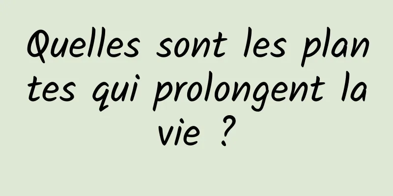 Quelles sont les plantes qui prolongent la vie ? 