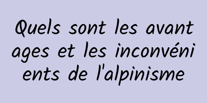 Quels sont les avantages et les inconvénients de l'alpinisme