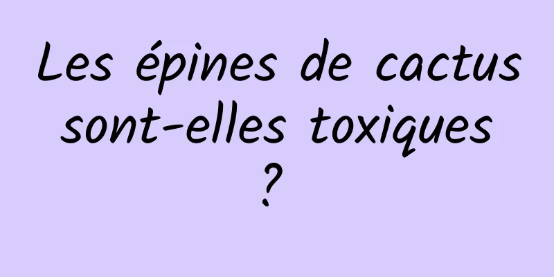 Les épines de cactus sont-elles toxiques ? 