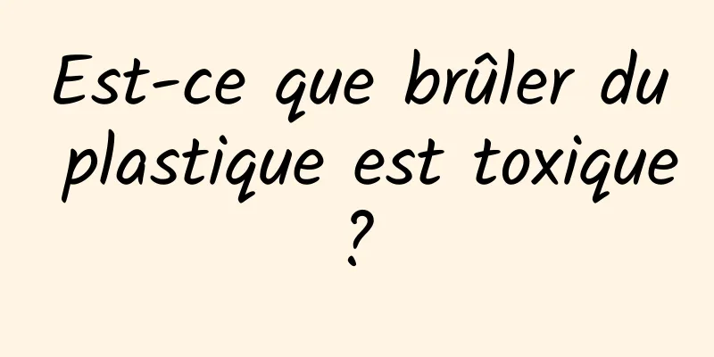 Est-ce que brûler du plastique est toxique ? 