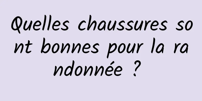 Quelles chaussures sont bonnes pour la randonnée ? 