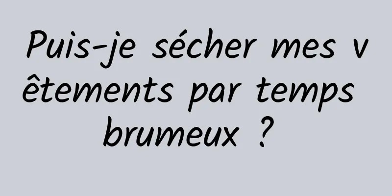 Puis-je sécher mes vêtements par temps brumeux ? 