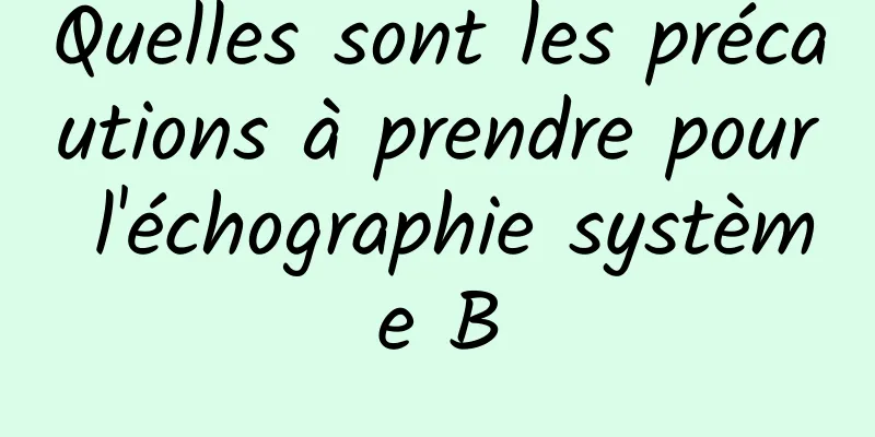 Quelles sont les précautions à prendre pour l'échographie système B