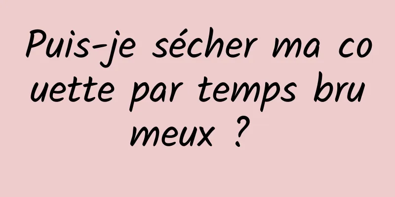 Puis-je sécher ma couette par temps brumeux ? 