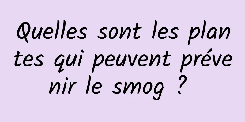 Quelles sont les plantes qui peuvent prévenir le smog ? 