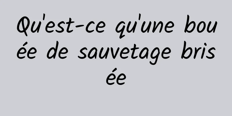 Qu'est-ce qu'une bouée de sauvetage brisée