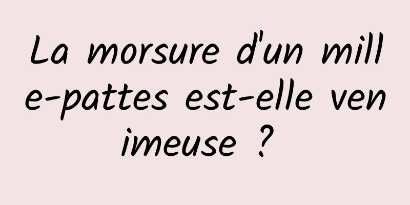 La morsure d'un mille-pattes est-elle venimeuse ? 