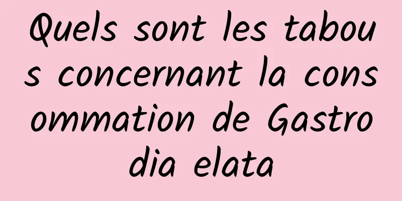 Quels sont les tabous concernant la consommation de Gastrodia elata