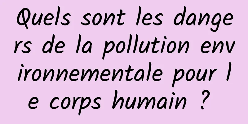 Quels sont les dangers de la pollution environnementale pour le corps humain ? 