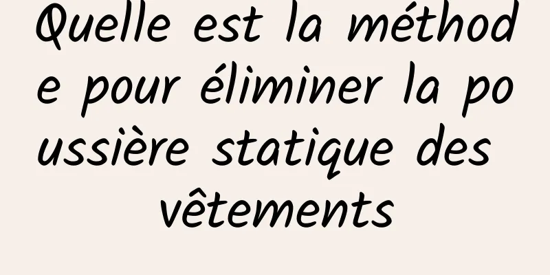 Quelle est la méthode pour éliminer la poussière statique des vêtements