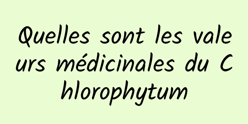 Quelles sont les valeurs médicinales du Chlorophytum