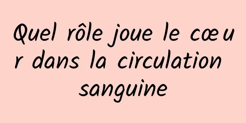 Quel rôle joue le cœur dans la circulation sanguine