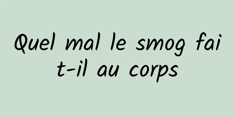 Quel mal le smog fait-il au corps