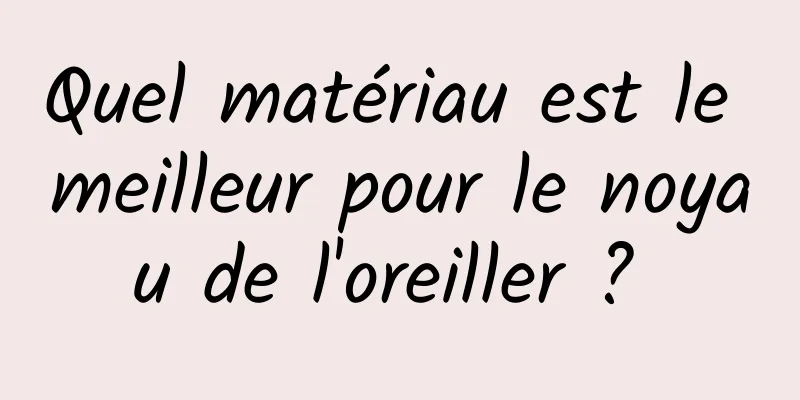 Quel matériau est le meilleur pour le noyau de l'oreiller ? 