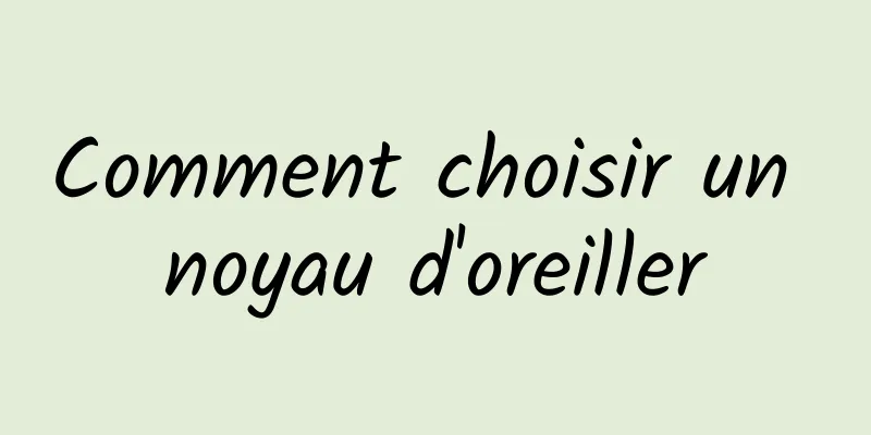 Comment choisir un noyau d'oreiller