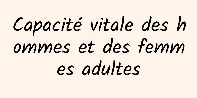 Capacité vitale des hommes et des femmes adultes