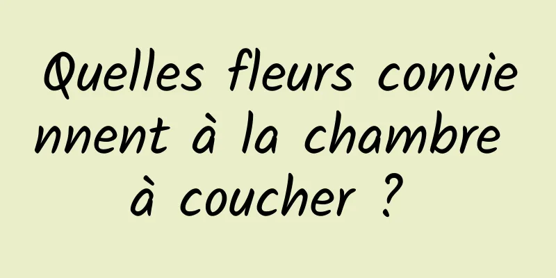 Quelles fleurs conviennent à la chambre à coucher ? 