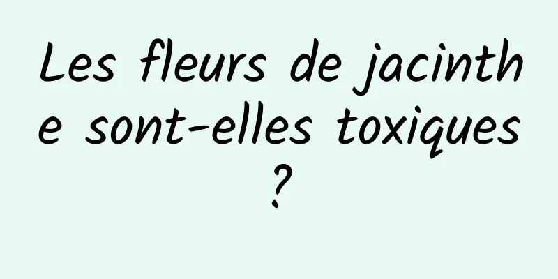 Les fleurs de jacinthe sont-elles toxiques ? 