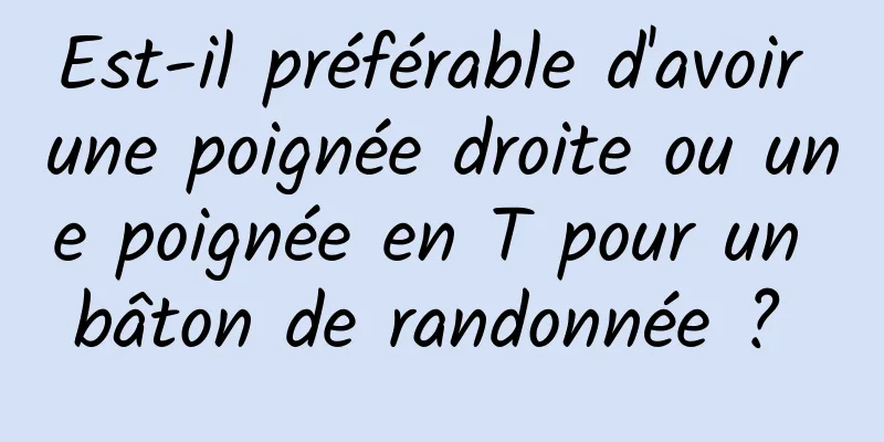 Est-il préférable d'avoir une poignée droite ou une poignée en T pour un bâton de randonnée ? 