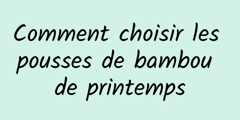 Comment choisir les pousses de bambou de printemps