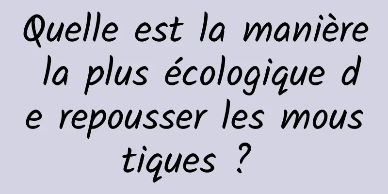 Quelle est la manière la plus écologique de repousser les moustiques ? 